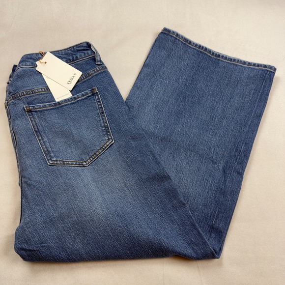 Quince Denim - Quince Bella Stretch Relaxed Straight Jeans Atlantic Blue 33 CRGCLC006 NWT